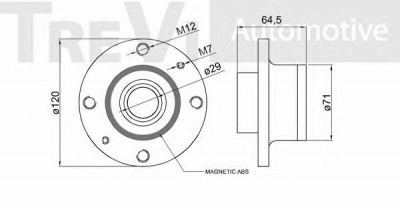 TREVI AUTOMOTIVE wb1108 -  Комплект подшипника ступицы колеса